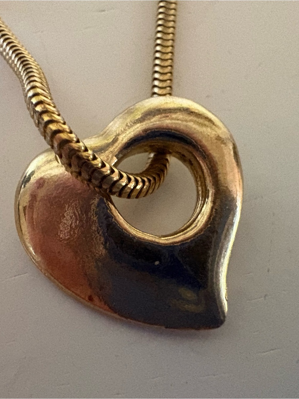 Elegant Gold Heart Pendant Necklace - Gold